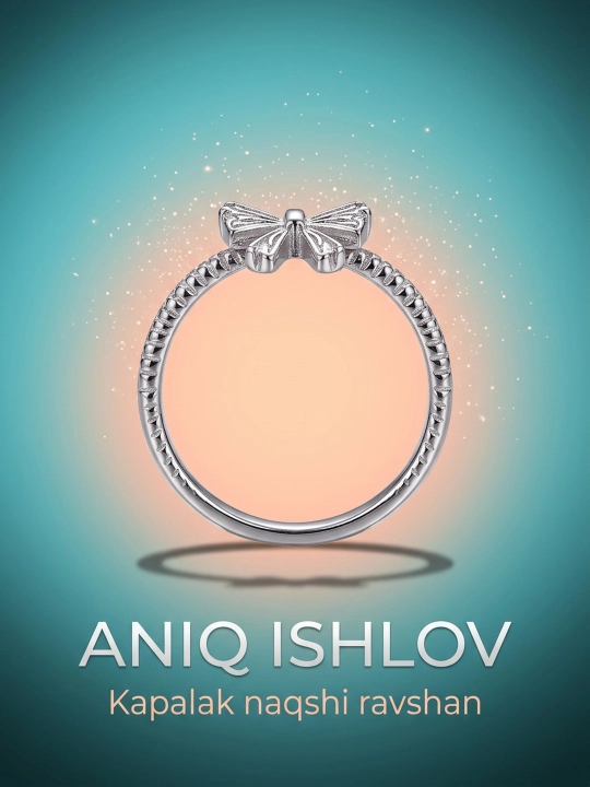Ayollar tiara uzugi, kumush tiara, toj, 1 dona, o‘lchami sozlanadigan
