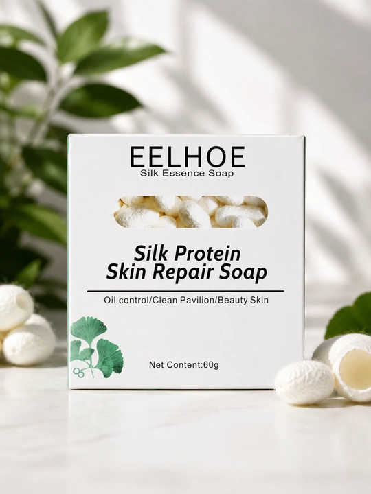EELHOE Silk Protein yuz va tana uchun ipak proteinli tozalovchi sovun, 60 g