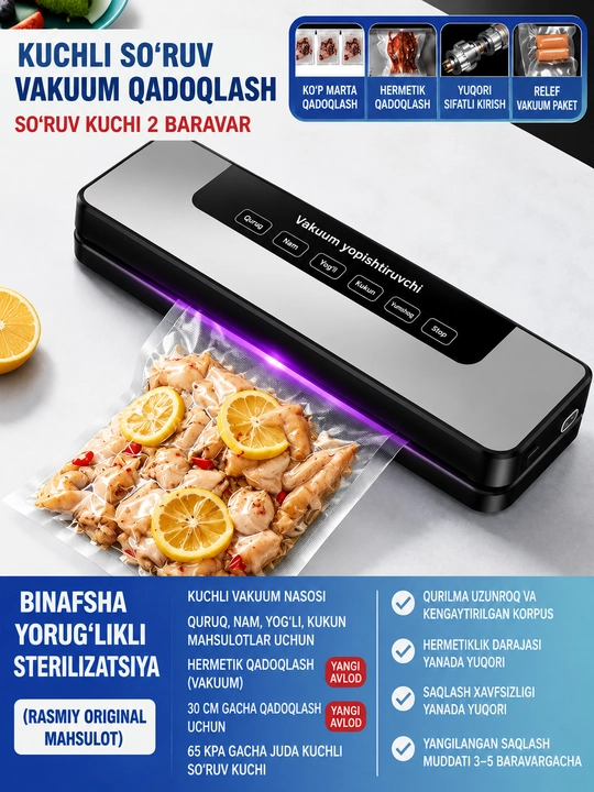Вакууматор Гарантия свежести + 50 пакетов в подарок!