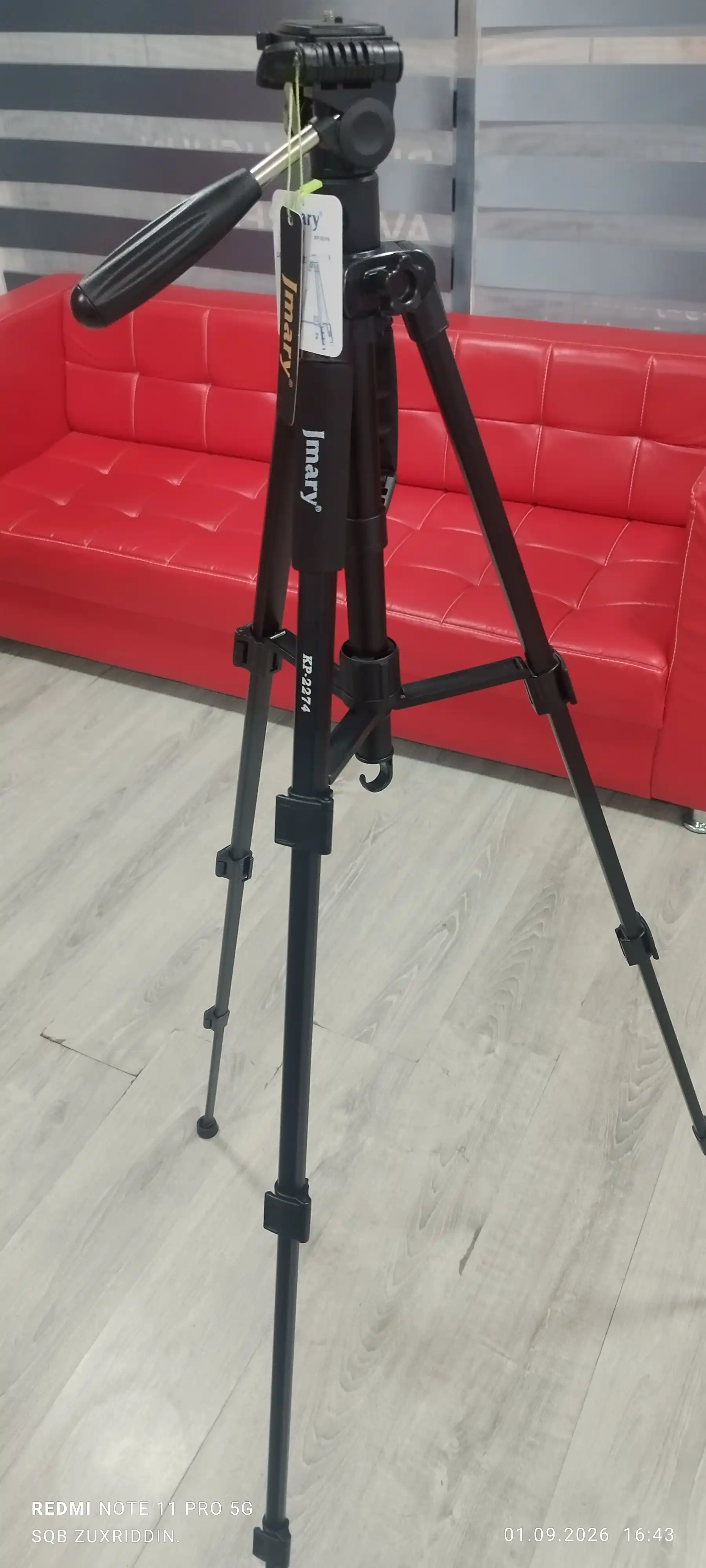 Jmary KP-2274 kamera va telefon uchun tripod, 167 sm, 3 kg, 3D boshli shtativ