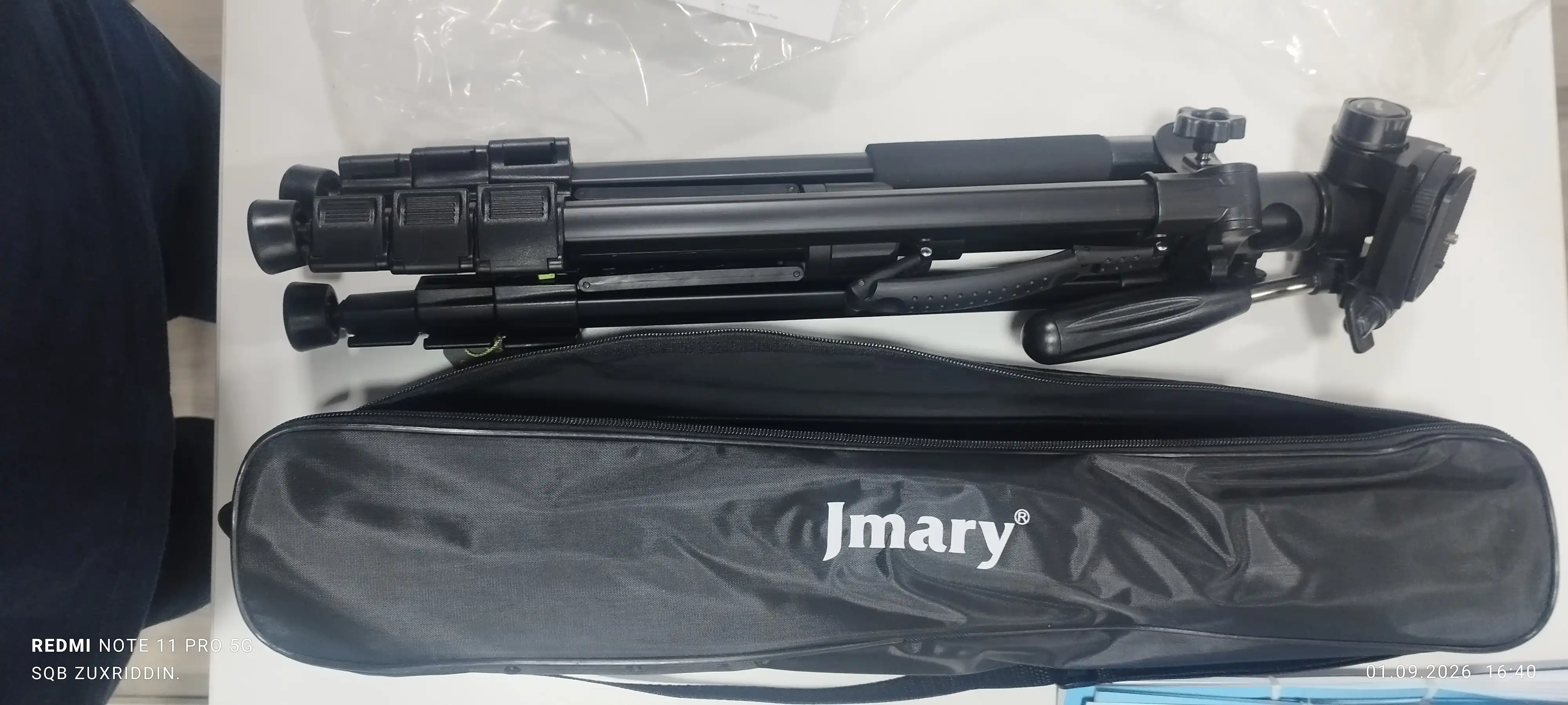 Jmary KP-2274 kamera va telefon uchun tripod, 167 sm, 3 kg, 3D boshli shtativ