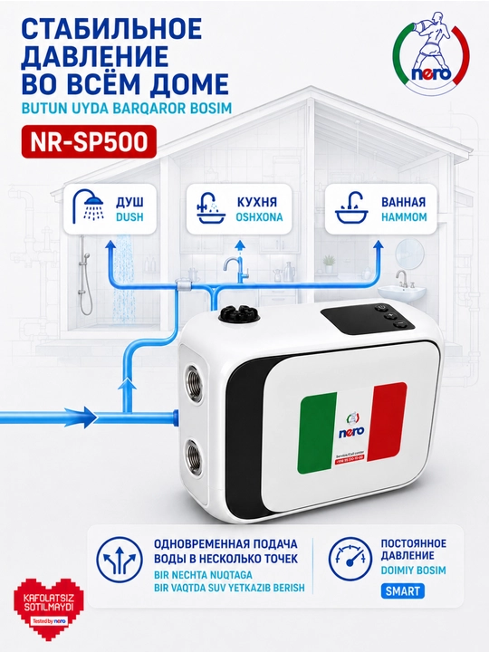 Насосная станция Nero NR-SP500 500 Вт, частотная, напор 40 м, SMART - 