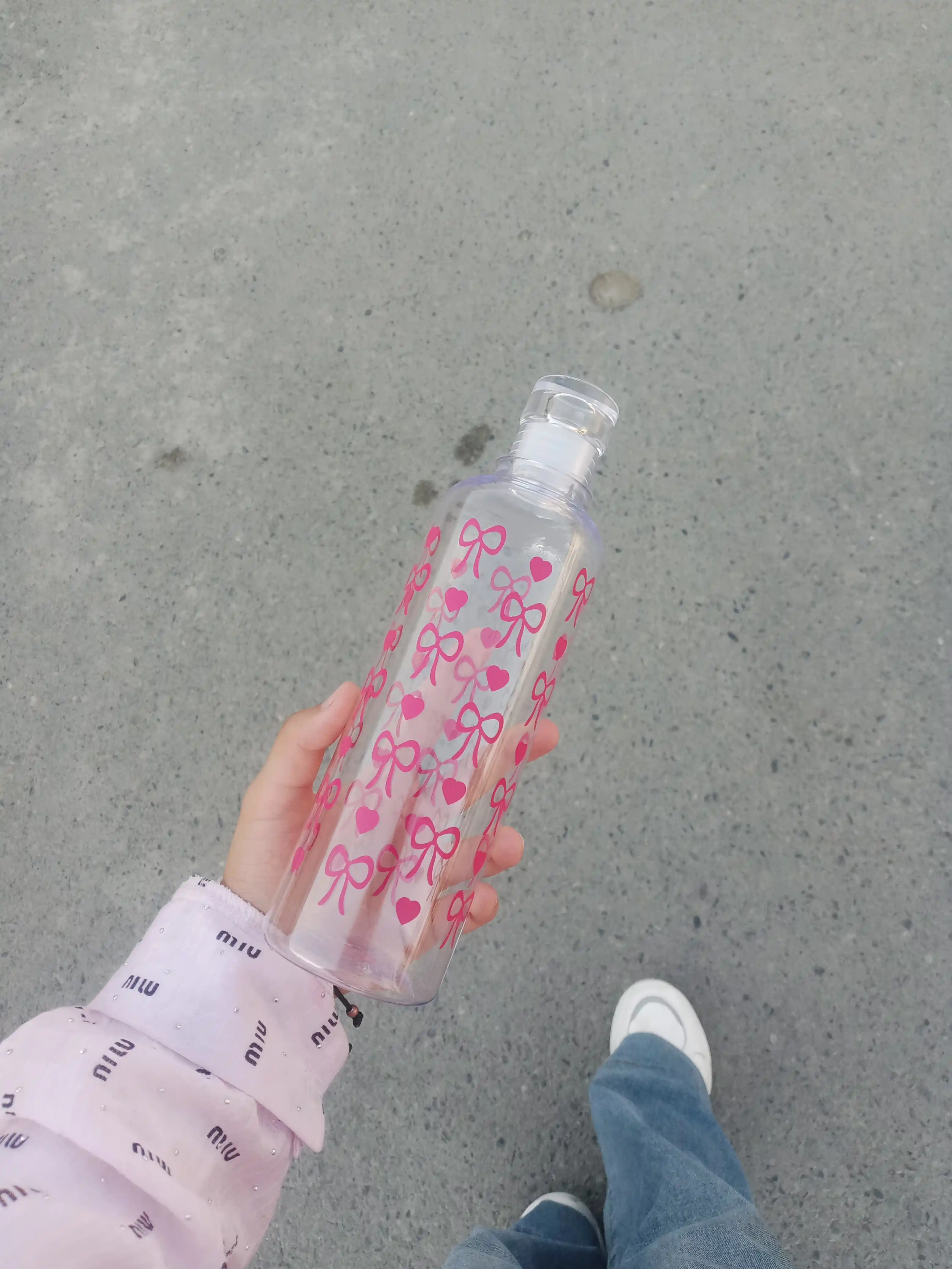 Suv uchun estetik idish (AKRIL), vaqt shkalali zamonaviy suv idish, Pinteress, 500/750ml