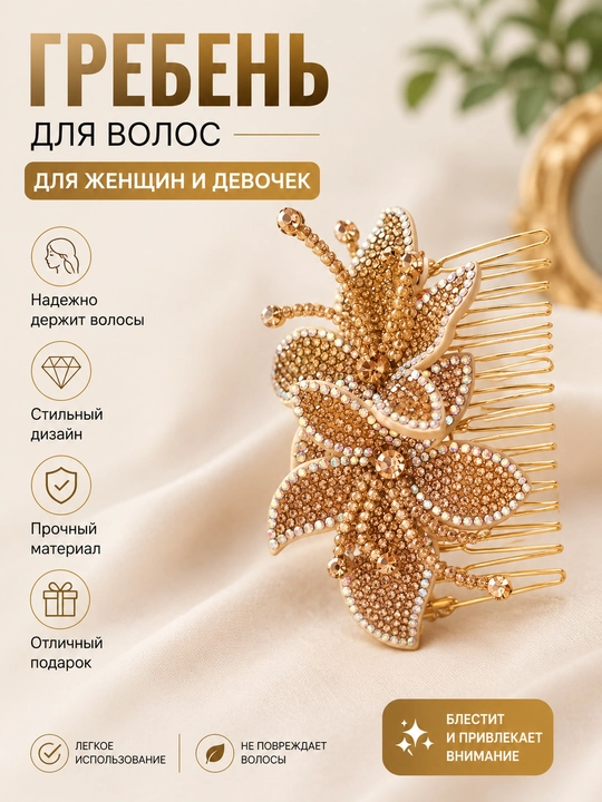 Женские заколки для волос pучная работа - 