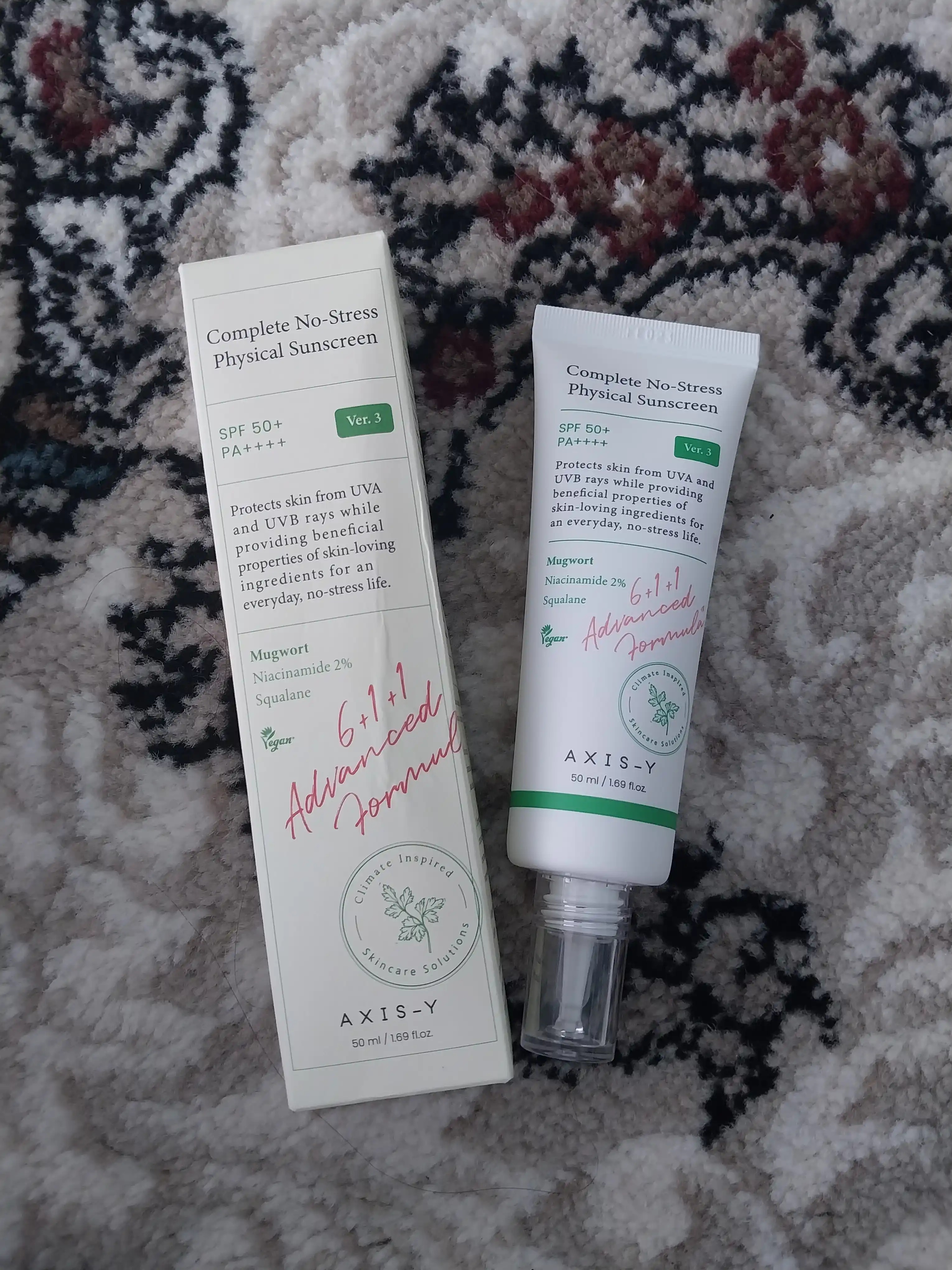 Quyoshdan himoya kremi AXIS-Y Complete No-Stress Physical Sunscreen SPF50+ PA++++, 50 ml