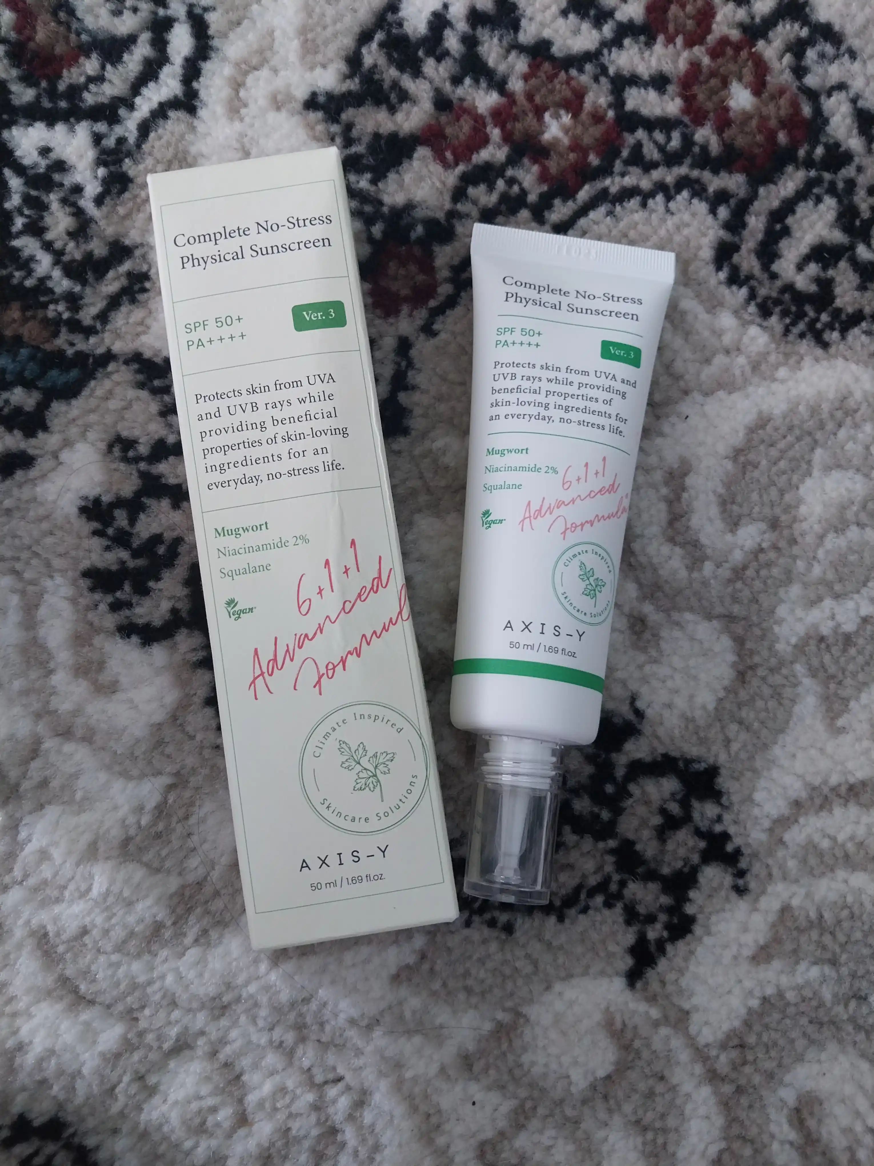 Quyoshdan himoya kremi AXIS-Y Complete No-Stress Physical Sunscreen SPF50+ PA++++, 50 ml