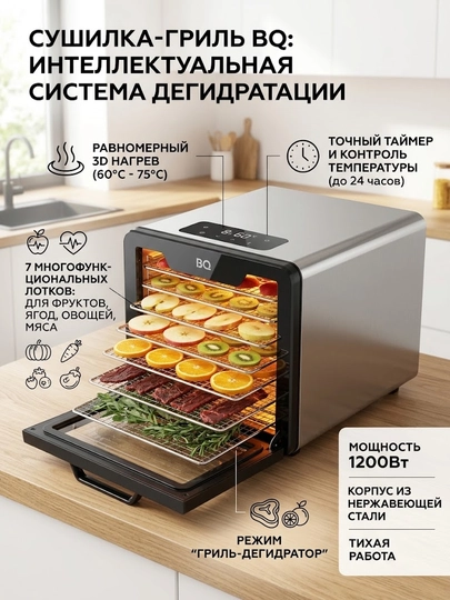 Uy uchun ixcham meva va sabzavot quritgich BQ FD9000