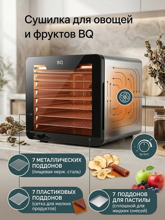 Uy uchun ixcham meva va sabzavot quritgich BQ FD9000