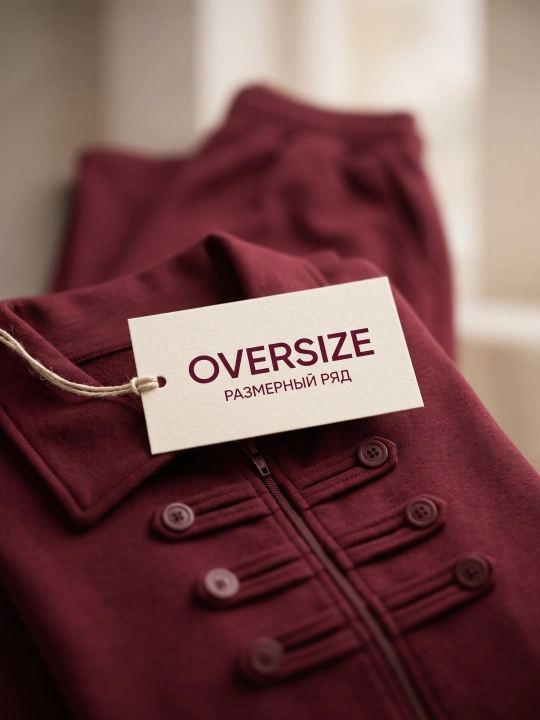 Ayollar uchun oversize sport kostyumi, ikki qismli, keng shimli, paxtali ikki iplik