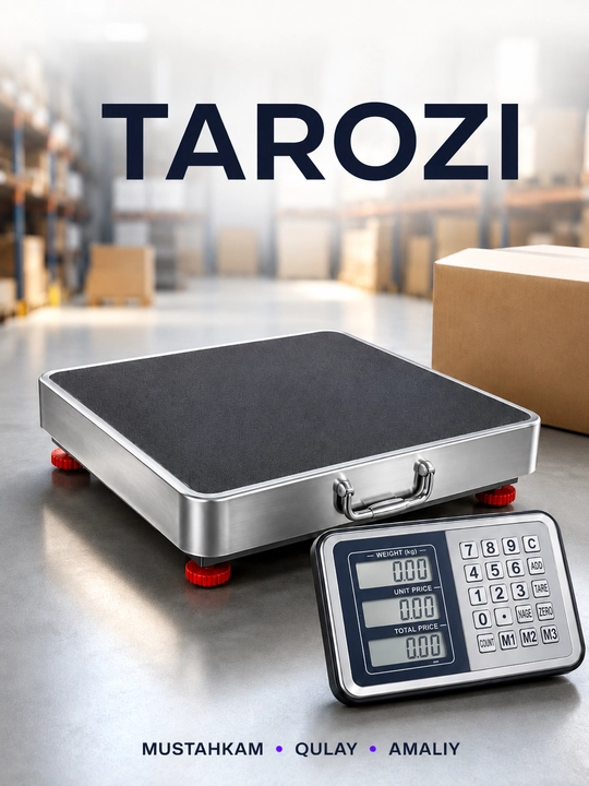 Elektron platformali tarozi, 200/300/600 kg, metall, ombor va savdo uchun