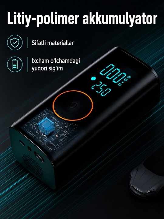 Kop funksiyali avtomobil starteri, Kompressor, Jump Starter