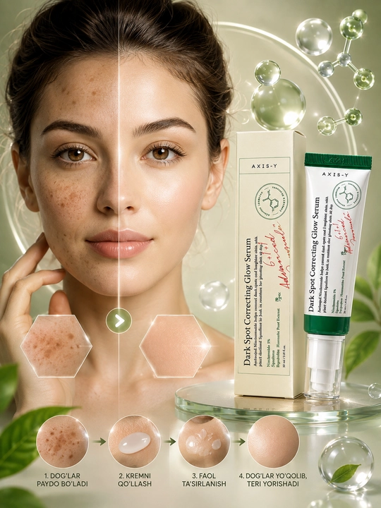 Yuz uchun zardob, koreys zardobi, glow serum, axis y serum, husnbuzarga qarshi zardob - 