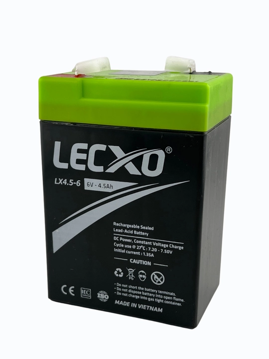 LECXO LX4.5-6 akkumulyator, 6 V 4.5 Ah, germetik AGM batareya
