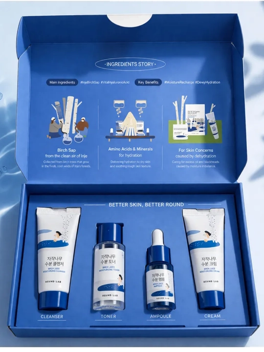 Round Lab Travel-Friendly Mini Skincare Kit yuz uchun mini parvarish to'plami
