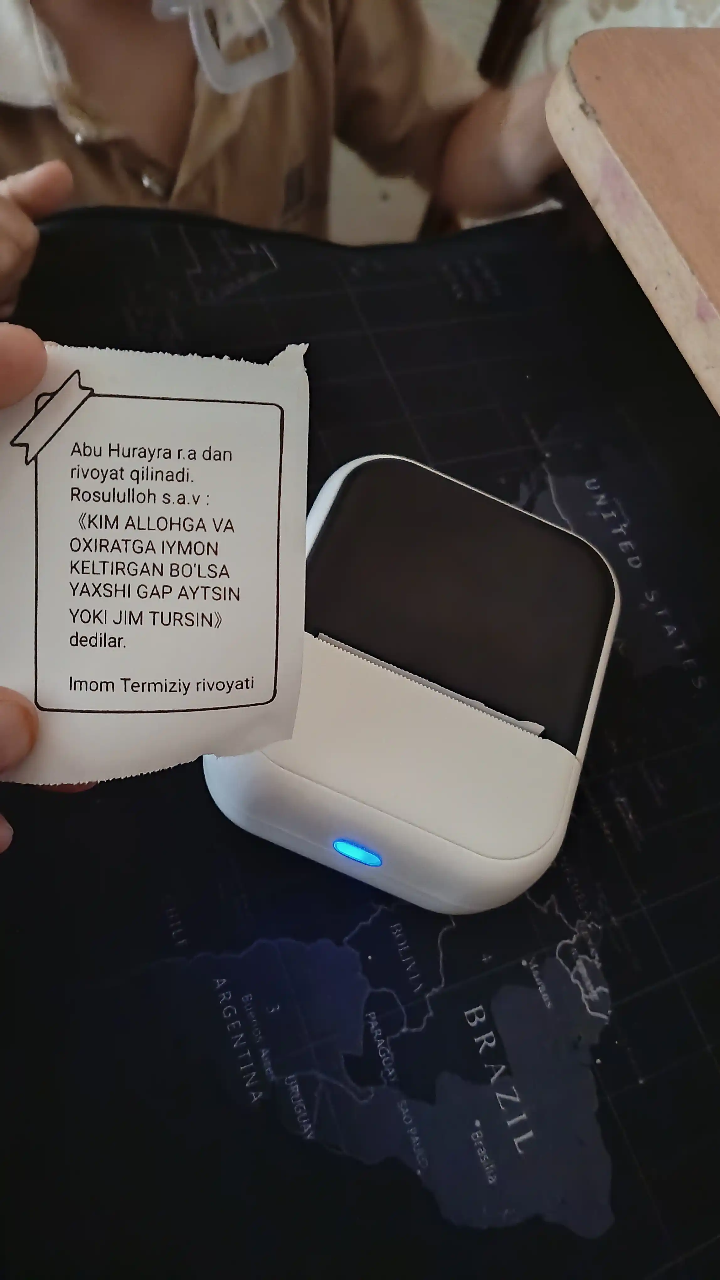 Yorliq, chek va markirovka uchun portativ termoprinter,