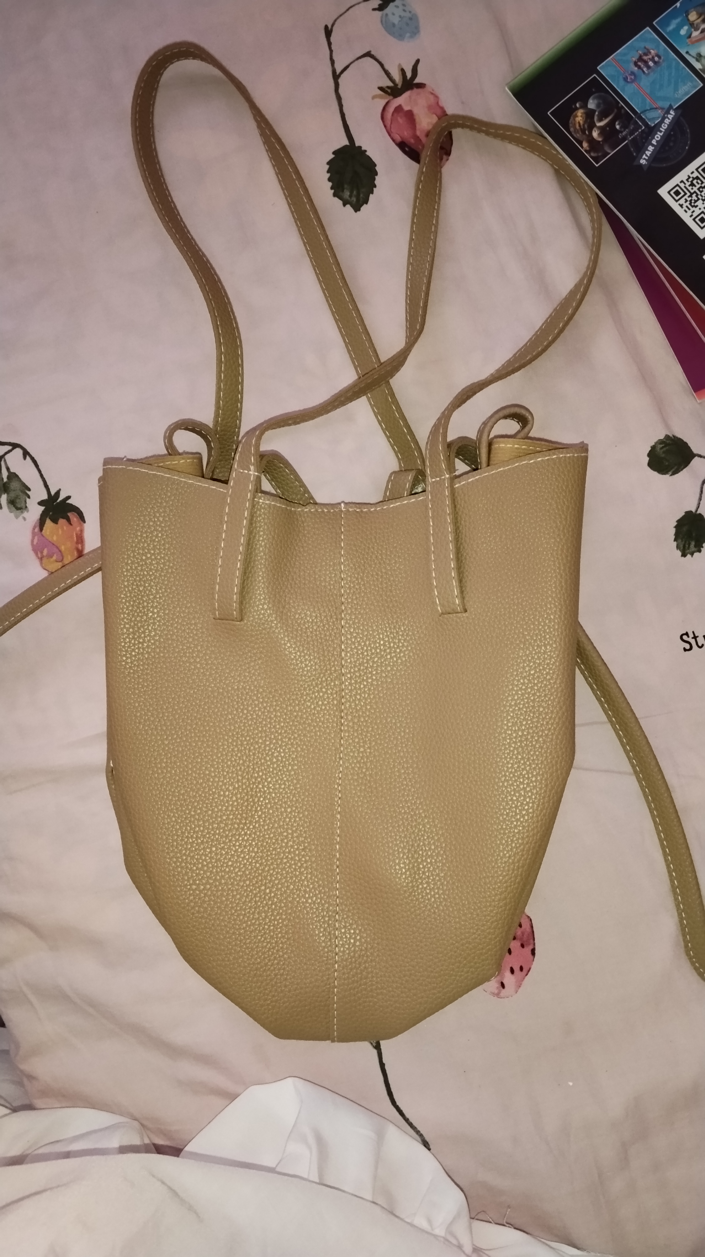 Ayollar sumkasi, yelka va qo'l uchun, A4 sig'imdor, o'qish va ishga, premium eko charm