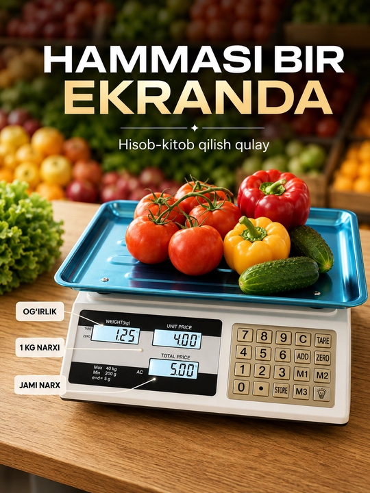 Электронные весы 40/600 кг, торговые и платформенные, для склада