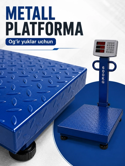 Elektron tarozi 40/600 kg, savdo va ombor uchun, platformali