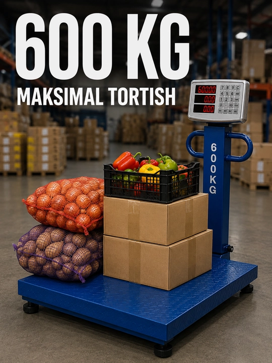Elektron tarozi 40/600 kg, savdo va ombor uchun, platformali