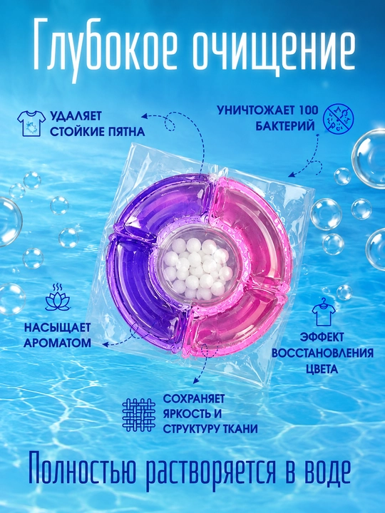 Капсулы для стирки Hormuz 5D, 61 шт, с кондиционером, ароматом парфюма, для удаления пятен
