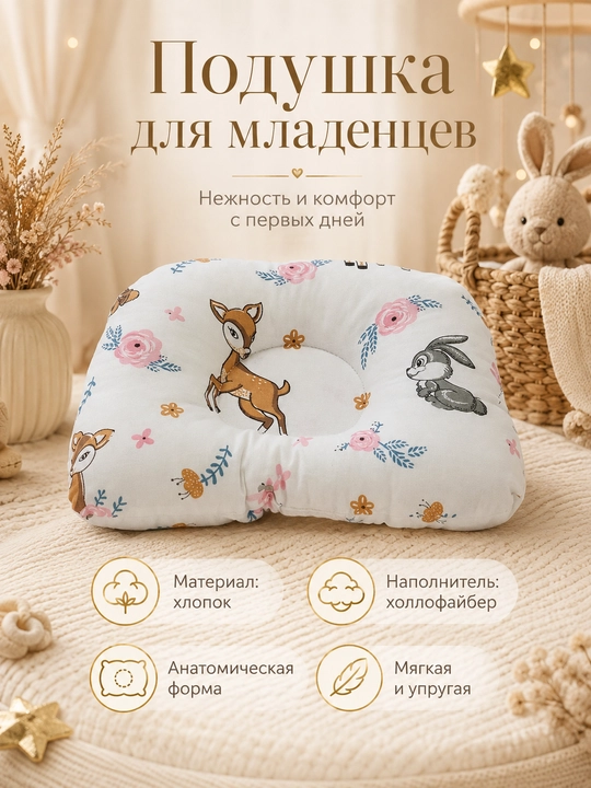 Детская подушка, для новорожденных, ортопедическая подушка, для младенцев, жесткая подушка