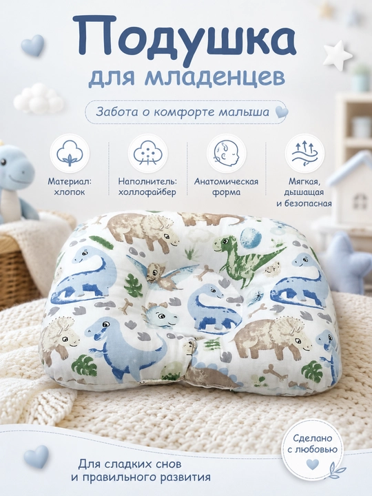 Детская подушка, для новорожденных, ортопедическая подушка, для младенцев, жесткая подушка - 
