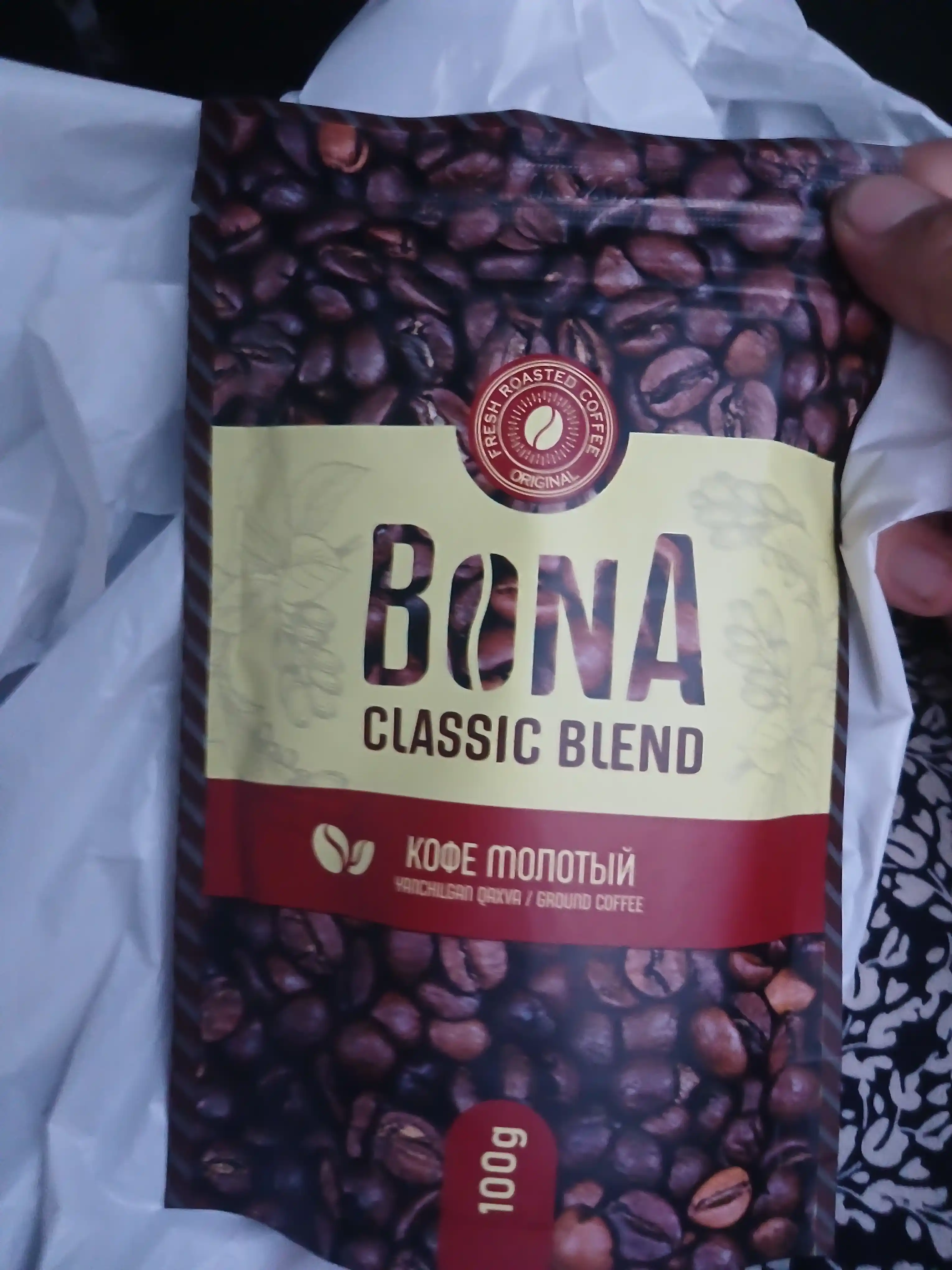 Maydalangan qahva Bona, yangi qovurilgan, tabiiy, 100 g