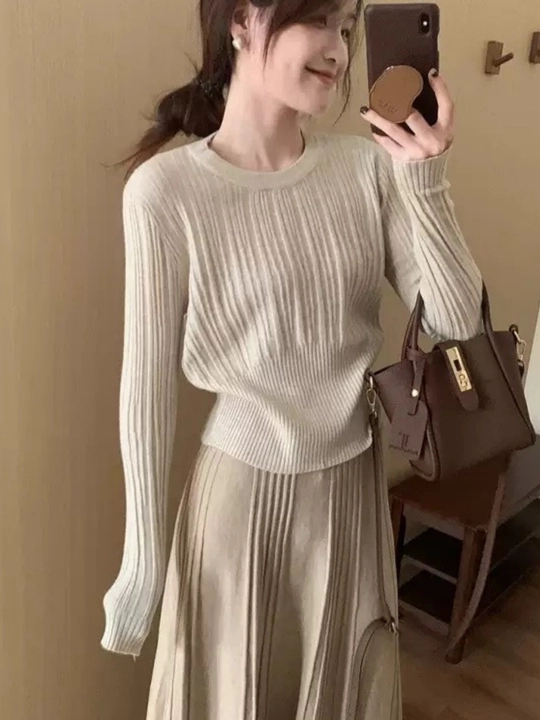 Kuz, qish va bahor uchun ayollar sviterlari, standart o‘lchamdagi, kvadrat yoqali