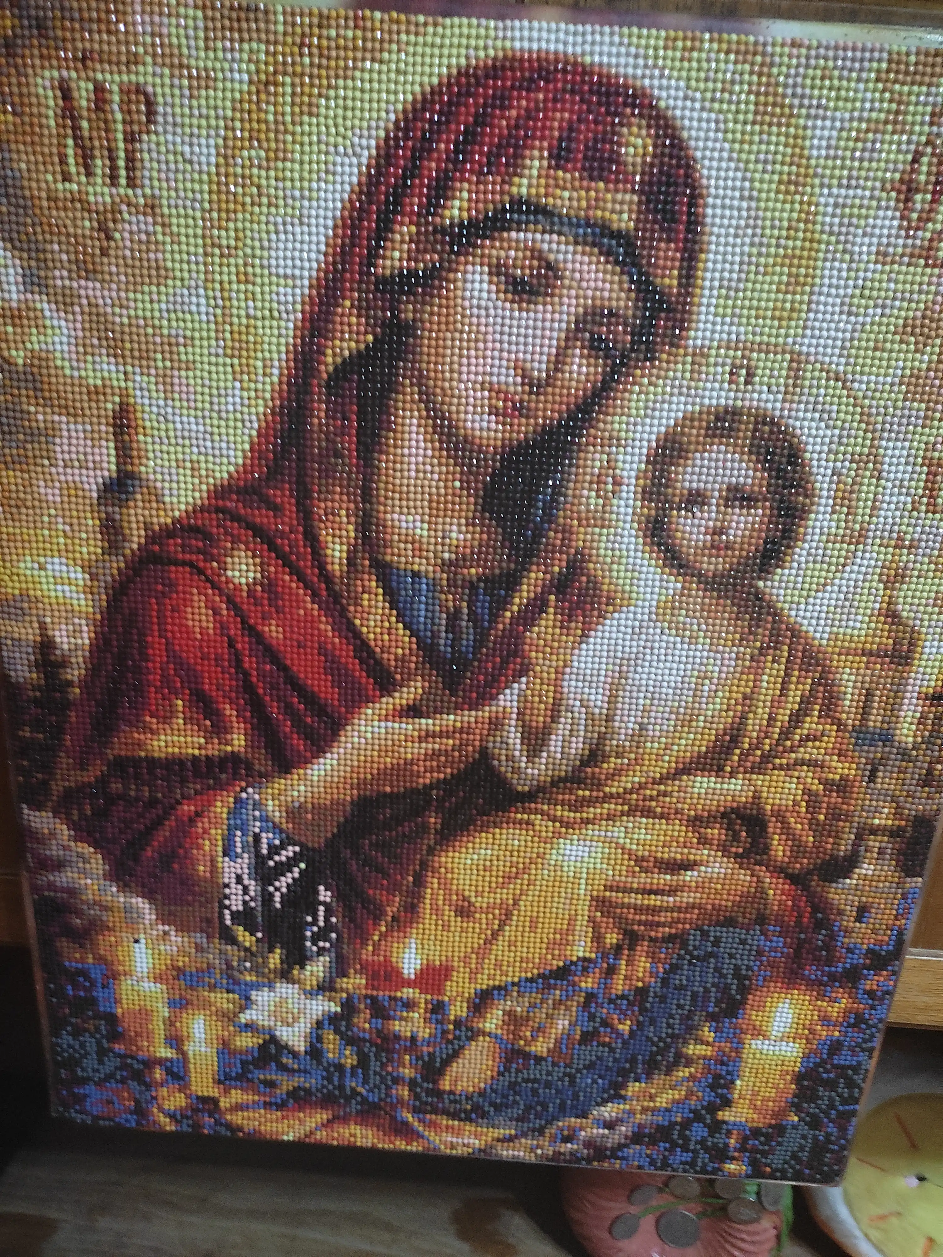 Olmos mozaika Ikonalar, ramka ostidagi mato, 40 x 50 sm