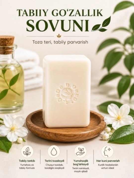 Sovg‘a qutisidagi O‘ebur sovuni, ayollar uchun xushbo‘y kosmetik sovun