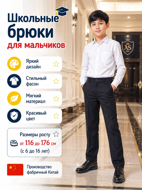 Школьные брюки для мальчиков, 12 видов