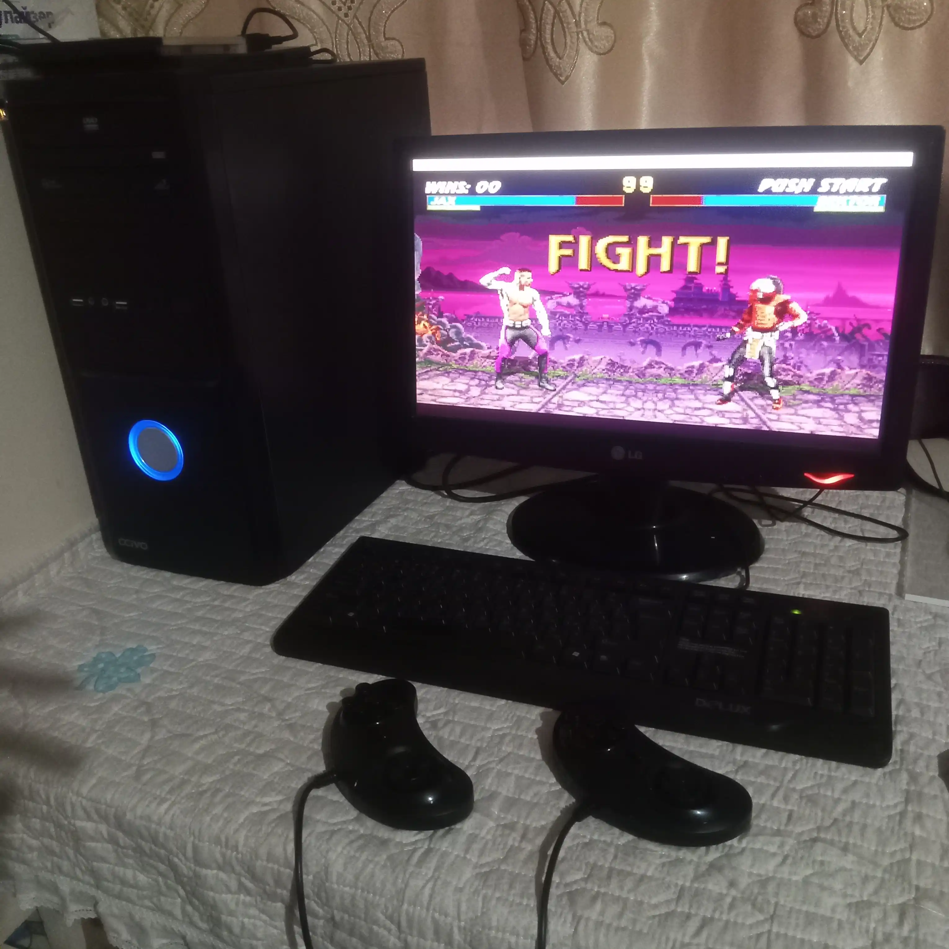 USB Sega 16-bit gamepad, kompyuter uchun, qora rang, retro kontroller