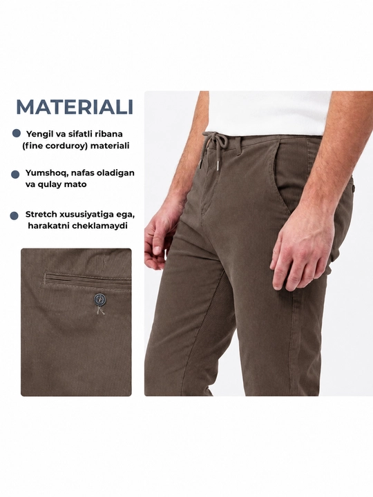 Мужские брюки Polo Classic из мягкого материала, классические брюки