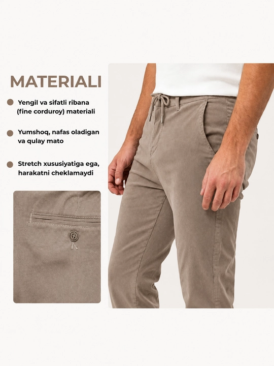 Мужские брюки Polo Classic из мягкого материала, классические брюки