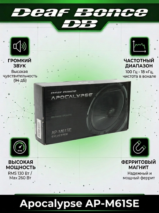 Автомобильные динамики Deaf Bonce Apocalypse AP-M61SE MID-RANGE Speakers, 2 шт