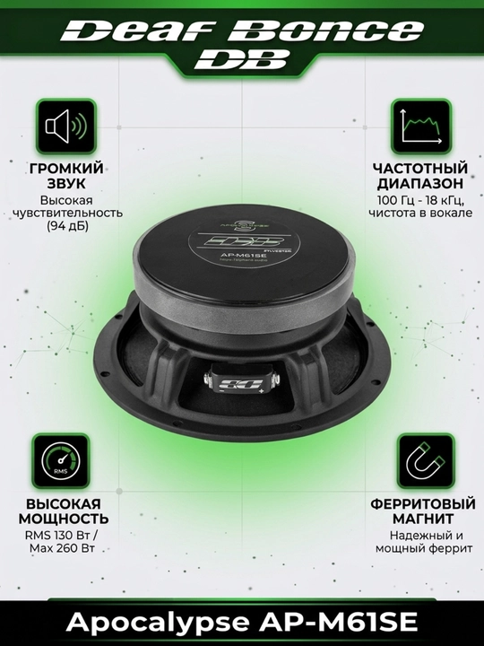 Автомобильные динамики Deaf Bonce Apocalypse AP-M61SE MID-RANGE Speakers, 2 шт