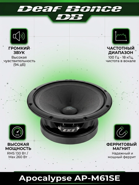 Автомобильные динамики Deaf Bonce Apocalypse AP-M61SE MID-RANGE Speakers, 2 шт