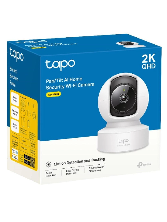 Умная поворотная Wi-Fi камера Tapo C222, 2K QHD 4 Мп, 360°, AI