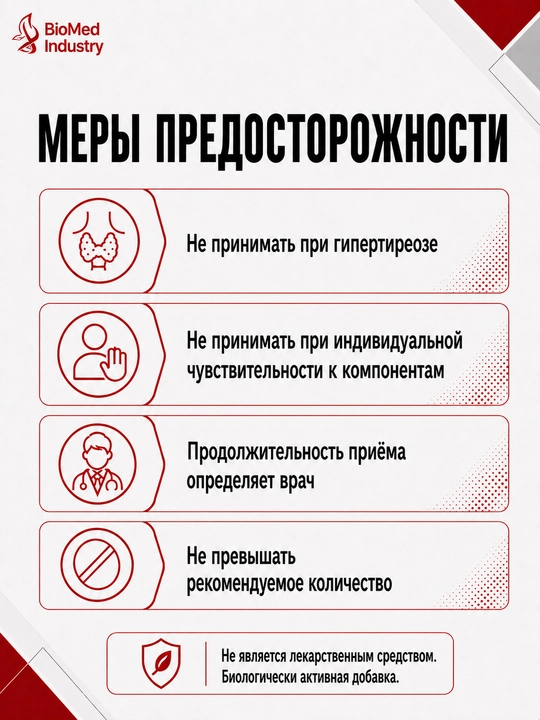 Tirosnab B9 — при дефиците йода, для щитовидной железы и метаболизма, 50 таблеток