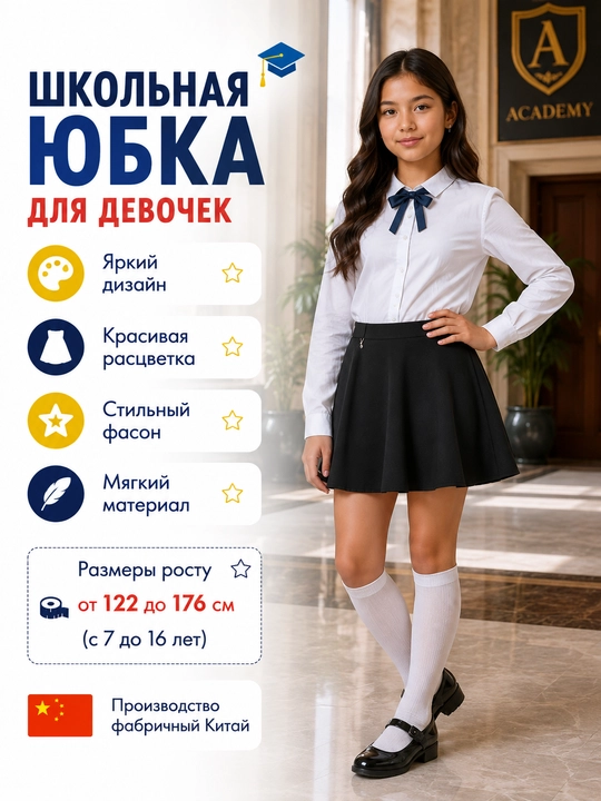 Школьная юбка для девочек, 18 видов