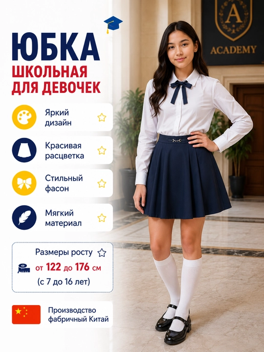Школьная юбка для девочек, 18 видов