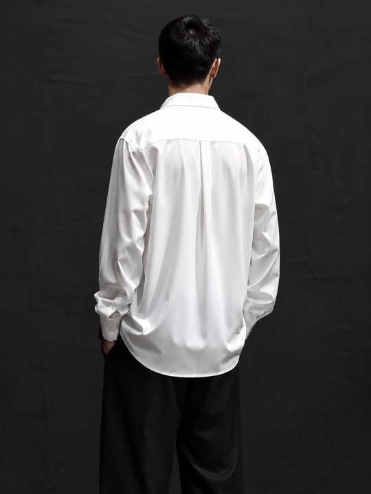 Рубашка с длинным рукавом в свободном крое, unisex
