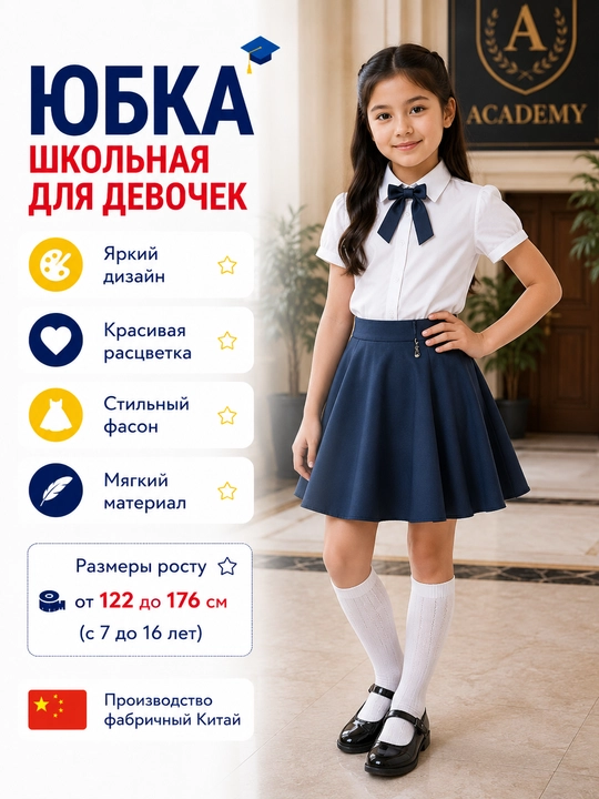 Школьная юбка для девочек, 18 видов