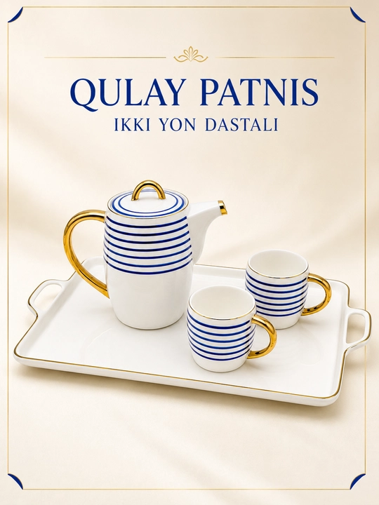 Choy va qahva servisi, choynak, 6 ta finjon, 6 ta likopcha va taglik, chinni, 14 qism