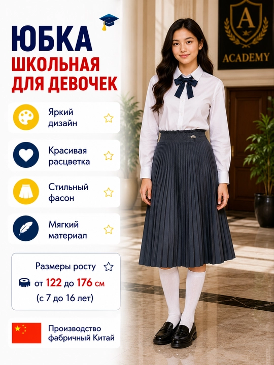 Школьная юбка для девочек, 18 видов
