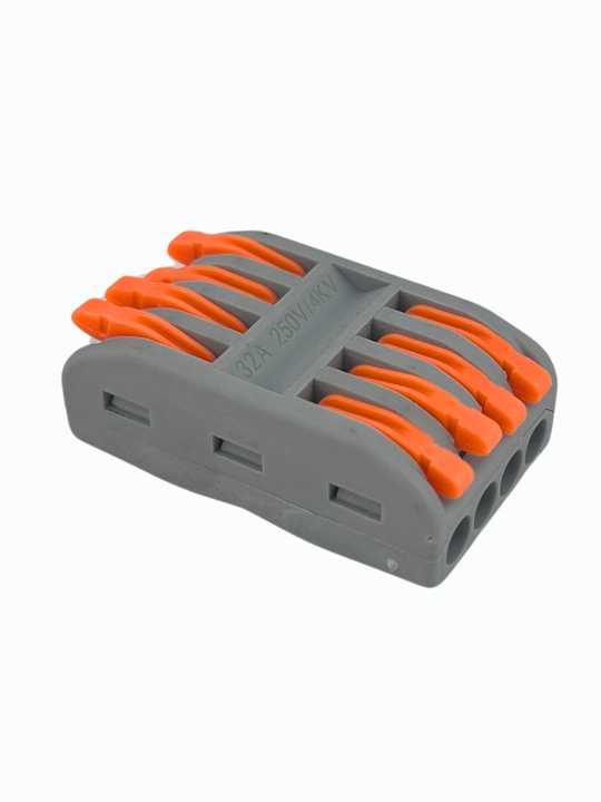 8 ta sim uchun ulash klemmasi, richagli klemnik 32A 250V, 0.08–4 mm²
