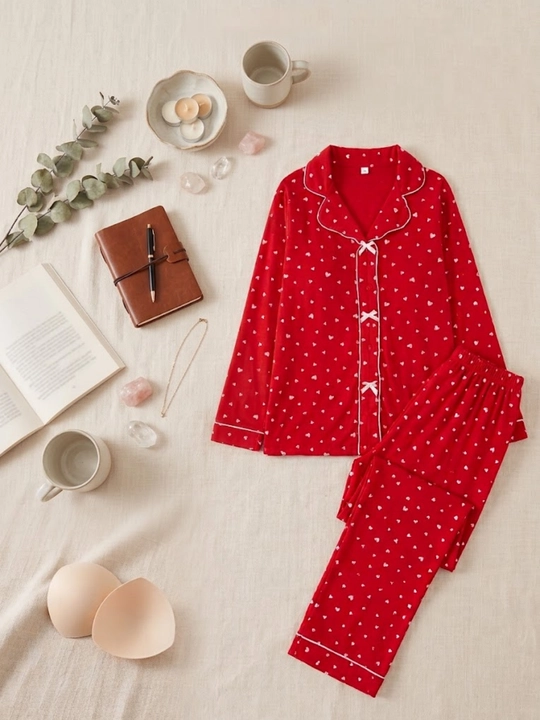 Ayollar pijamasi to'plami, shimgichli ko'krak yostig'i bilan, uy kiyimi (L, XL, XXL, XXXL)