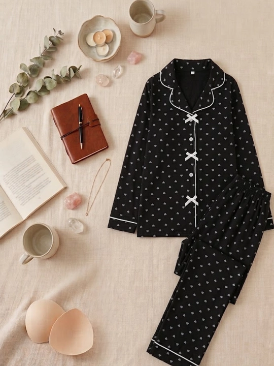 Ayollar pijamasi to'plami, shimgichli ko'krak yostig'i bilan, uy kiyimi (L, XL, XXL, XXXL)