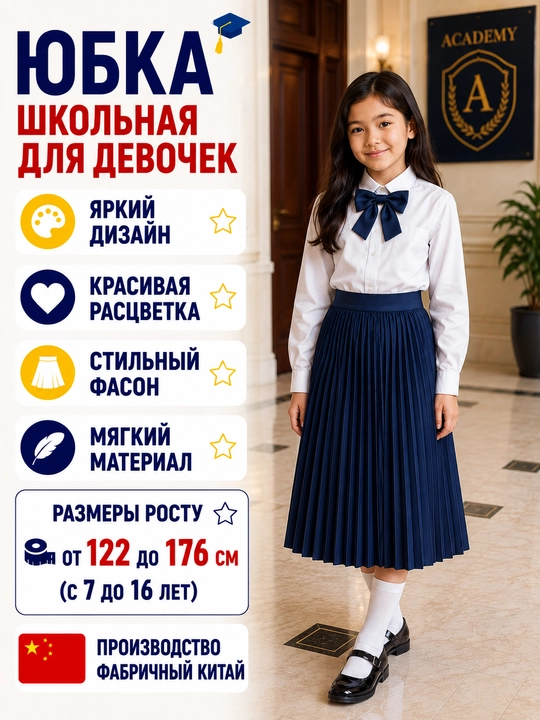 Школьная юбка для девочек, 18 видов