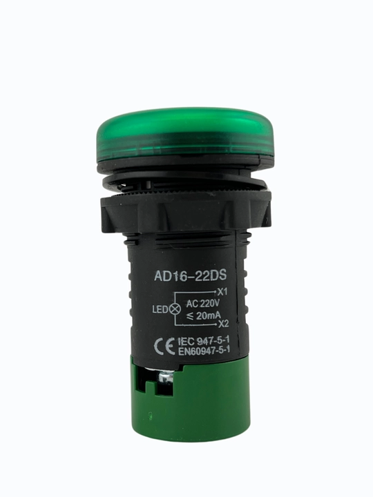 AD16-22DS LED indikator, yashil, AC 220V, 22 mm